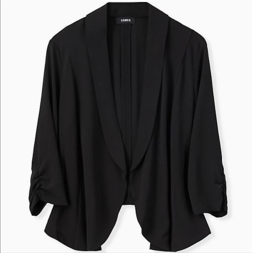 Torrid drape front crepe blazer black